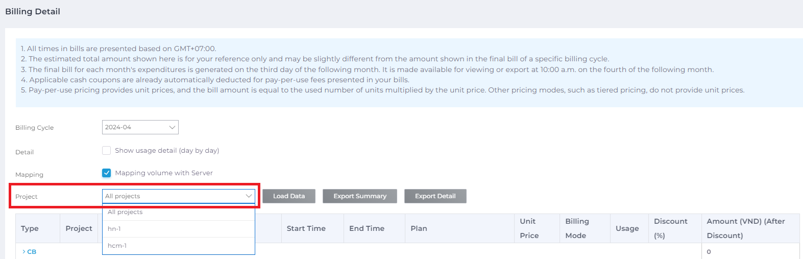 Quản lý Cloud Billing | CMC Cloud