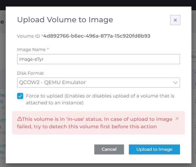 Creating an Image from Elastic Volume | CMC Cloud