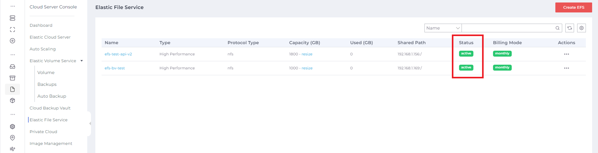 Khởi tạo dịch vụ Elastic File Service | CMC Cloud