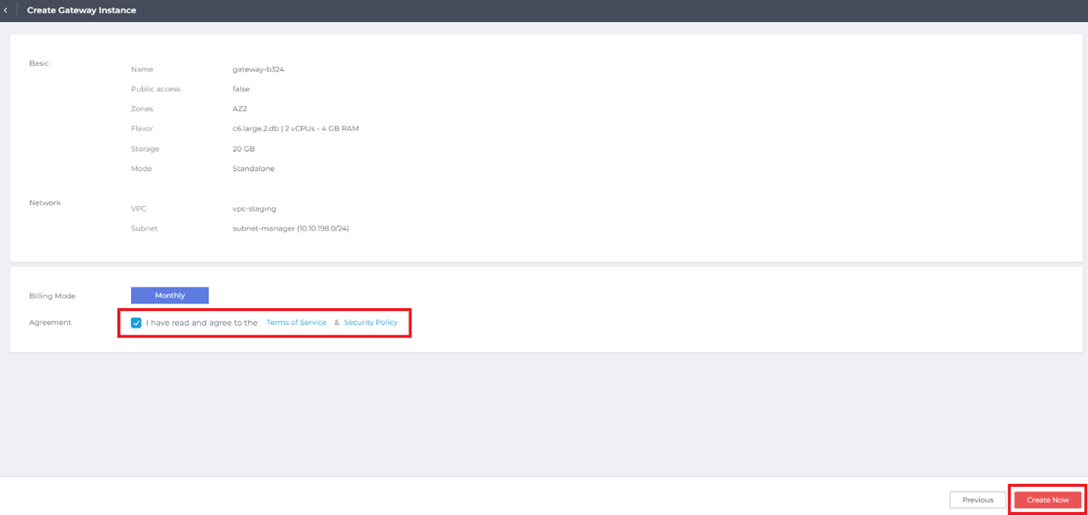 Khởi tạo API Gateway Instance | CMC Cloud